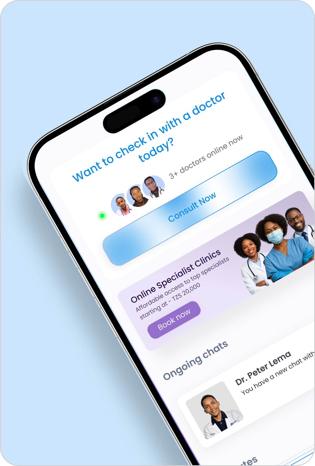 Medikea app showing online doctor consultation